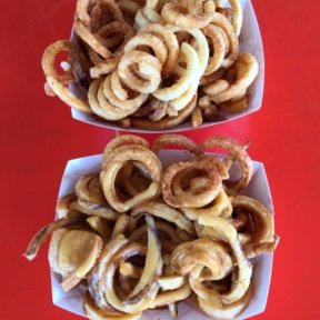 Gluten-free fries and cheese fries from Top Round Roast Beef